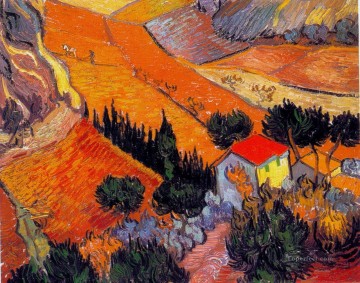  Plough Art - Landscape with House and Ploughman Vincent van Gogh